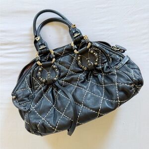 JUICY COUTURE Y2K Quilted Lamb Leather  Bowler Bag
